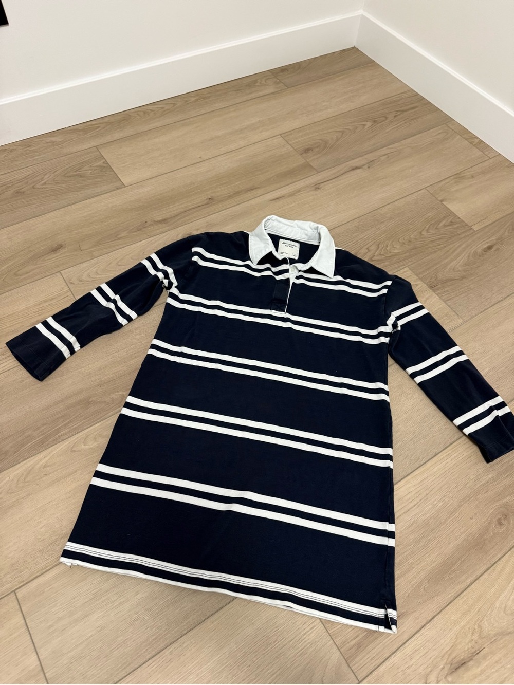 Abercrombie & Fitch Navy and White Striped Rugby Mini Dress